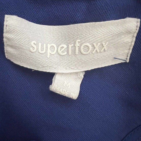 Super Foxx Cobalt Blue Deep-V Ruffled Collar Stretchy Sleeveless Dress - Medium - Picture 6 of 7